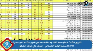 نتائج الثالث المتوسط 2025 بمحافظة صلاح الدين متاحة الآن بصيغة PDF بالاسم والرقم الامتحاني – تعرف على موعد الظهور